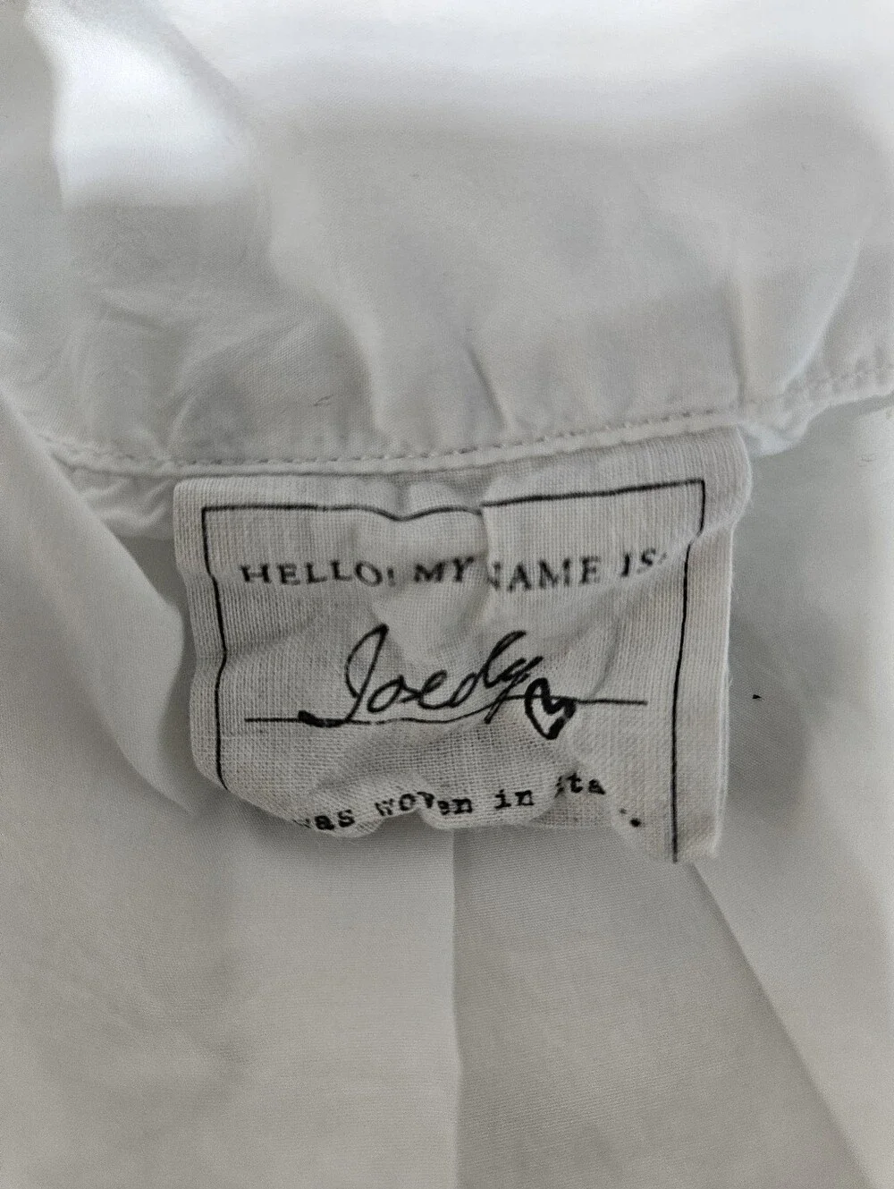 Frank & Eileen Joedy White Button Front Shirt Size Large 100% Cotton Italian - Picture 6 of 9